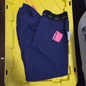 Koi Purple Scrub Pants with Black Waistband